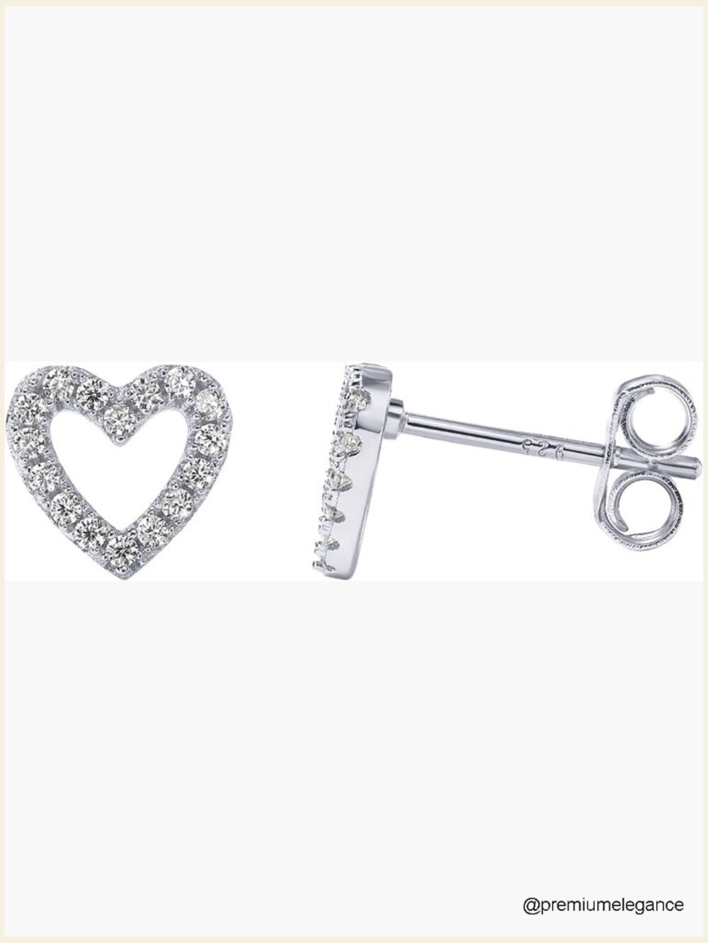 14K Gold Plated Sterling Silver Stud Earrings Dainty Geometrical Heart